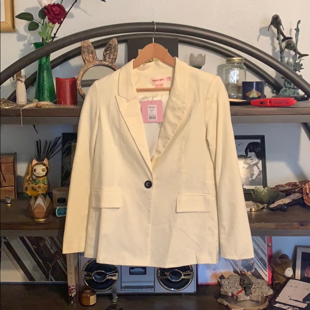 Showpo white linen blazer